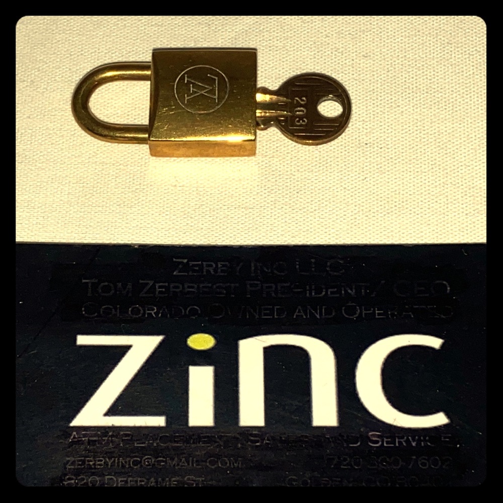 Louis Vuitton Vintage Brass Lock & Key set